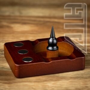 Alternative view of Wooden Debowler Stand W/ Steel Spike (for Dynavap)